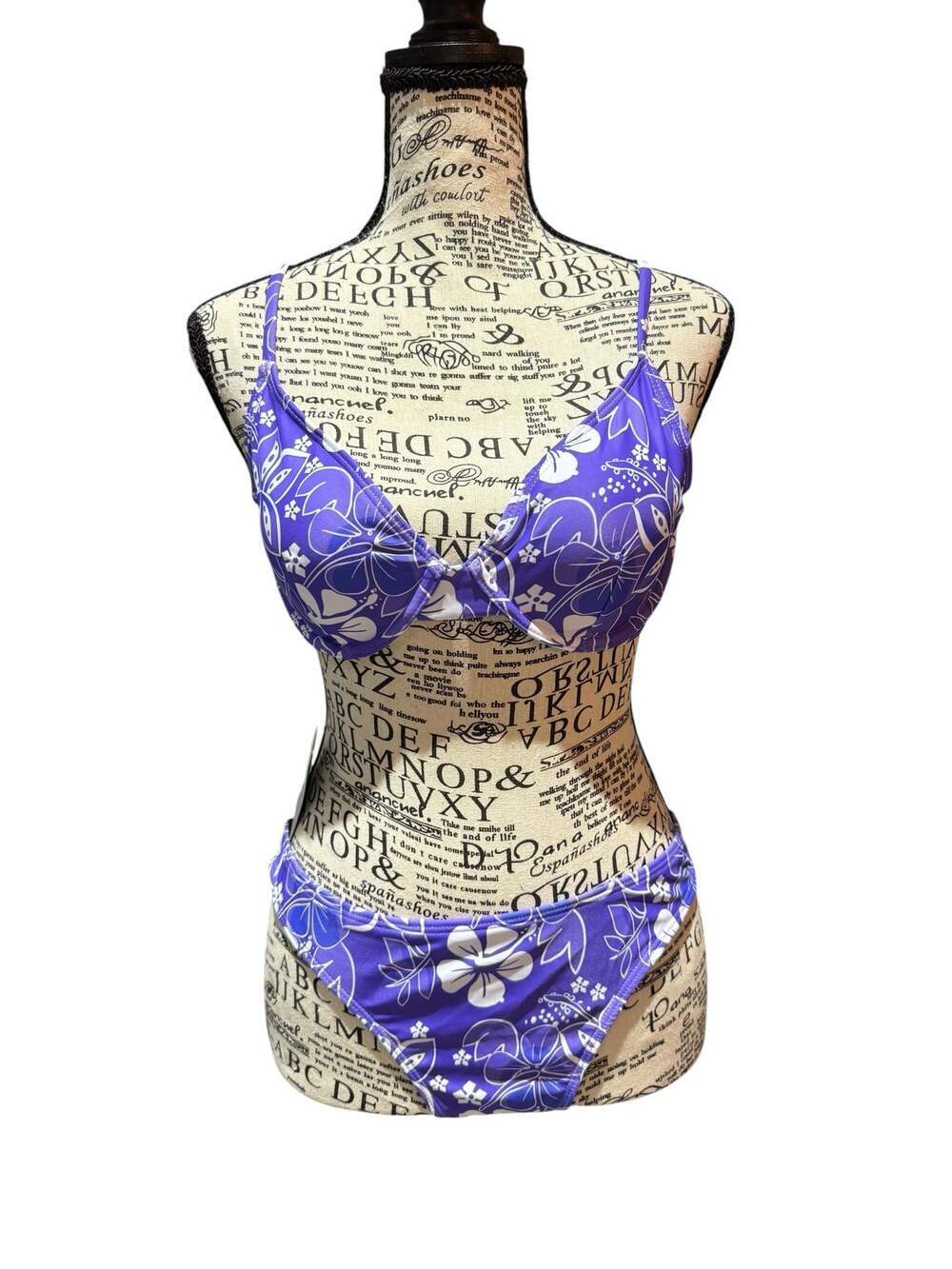 NWT Cupshe Purple Tropical Floral Underwire Bikini Set Medium